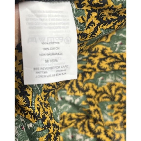 J.Crew Ratti Elephant Print Off-the-Shoulder Ruffle Top Gold Boho Women's Size 4 - Picture 5 of 7